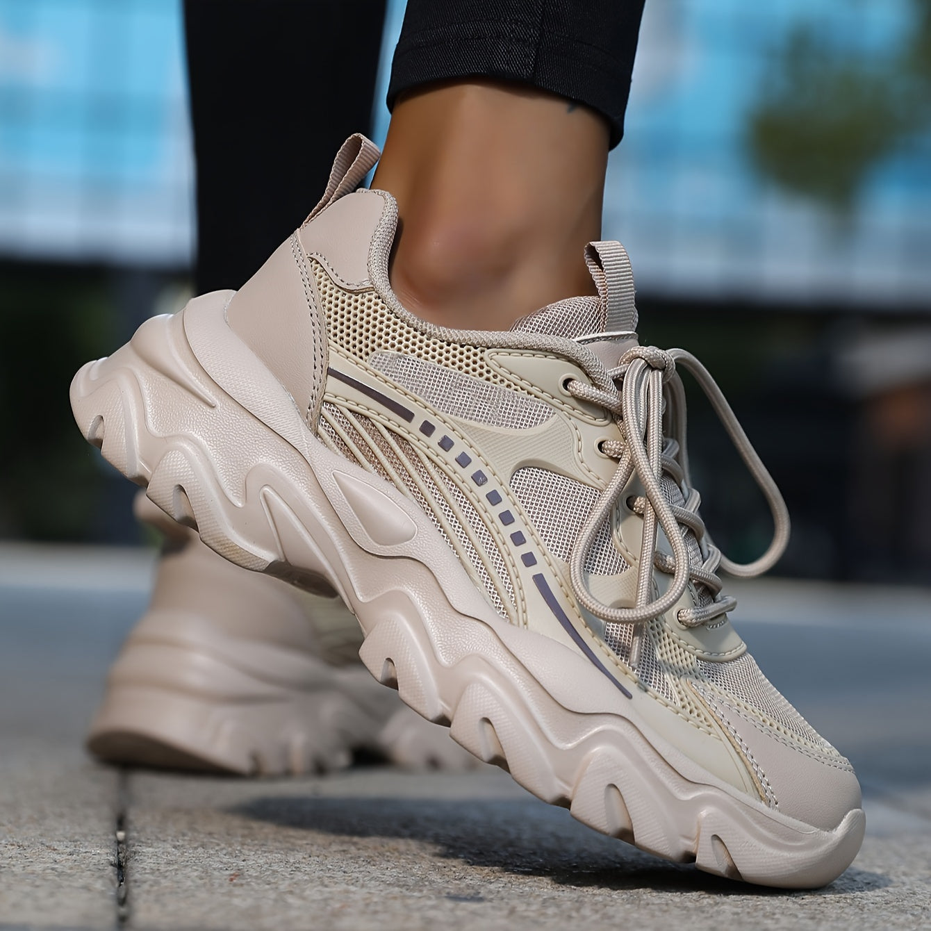 Elegante atmungsaktive Mesh-Plateau-Sneaker für Damen | Perfekt für Alltag