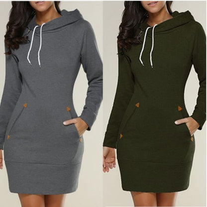 Hagia - Lässiges Hoodie-Kleid über dem Knie