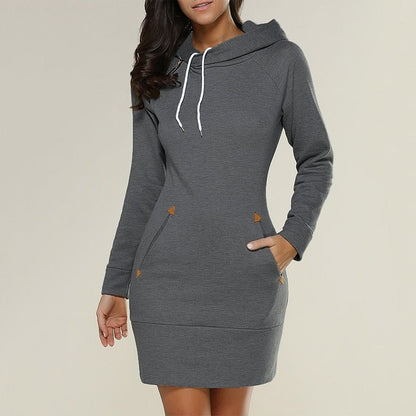 Hagia - Lässiges Hoodie-Kleid über dem Knie