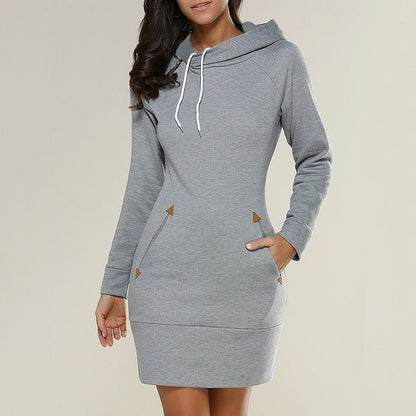Hagia - Lässiges Hoodie-Kleid über dem Knie