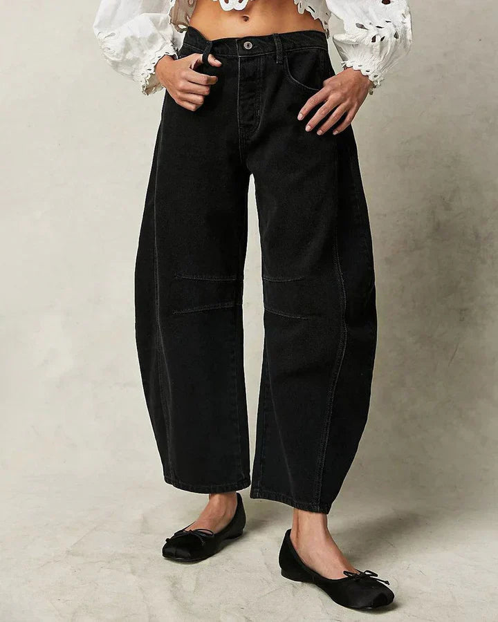 Weite Boyfriend-Jeans mit Vintage-Waschung und Kontrastnähten – Relaxed Fit Damenjeans