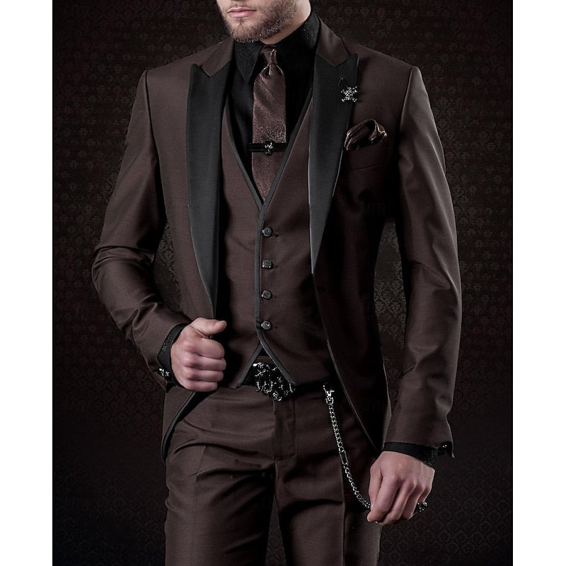 Antonio - 3 teiliges Leinen Set für Herren, Business-Blazer, Weste und Hose