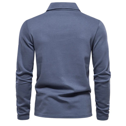 Langarm Poloshirt für Herren mit klassischem Kragen und stilvollem Schnitt – perfekt für Freizeit, Büro und Alltag