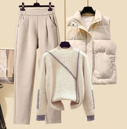 Elegantes 3-teiliges Set: Hose, Weste und Pullover – Komfort trifft Stil