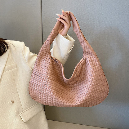 Große Schultertasche mit geflochtener Textur und weichem Hobo-Design – Stylischer Allrounder für Alltag und Reisen