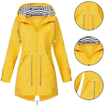 Klassische Stilvolle Wasserdichte Outdoor Regenjacke mit Kapuze für Damen | Klassischer Stil & Ideal für Outdoor-Aktivitäten