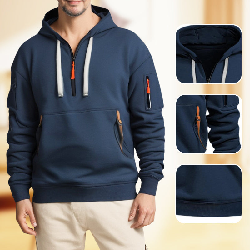 Bluza z kapturem na pół zamka