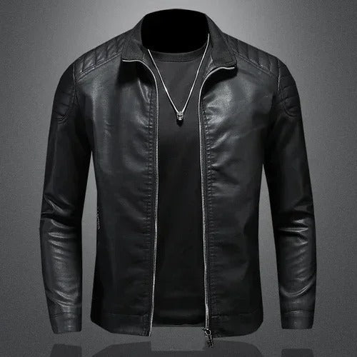 Lässige Vegane Lederjacke Mit Taschen Für Herren | Perfekt Für Alltagstragen