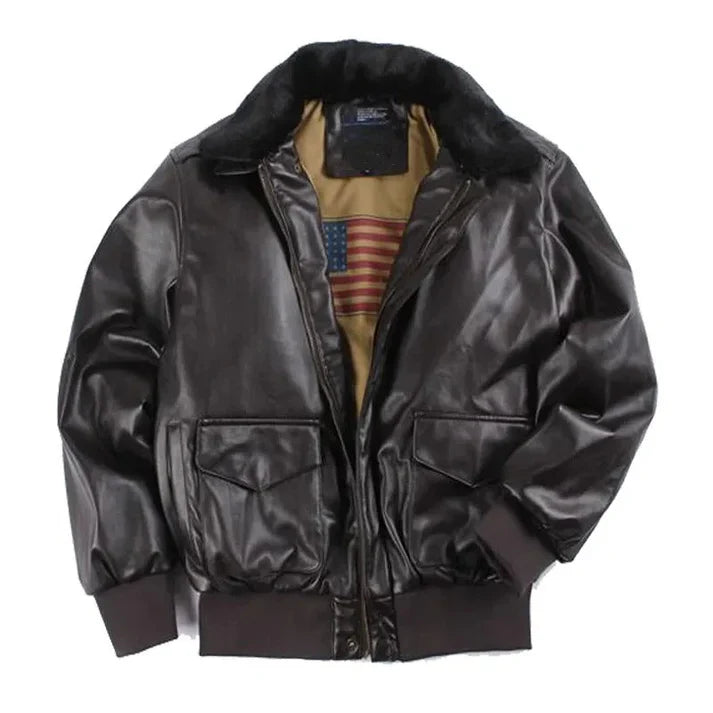 Vintage lederjacke ohne kapuze für herren | perfekt für den alltag